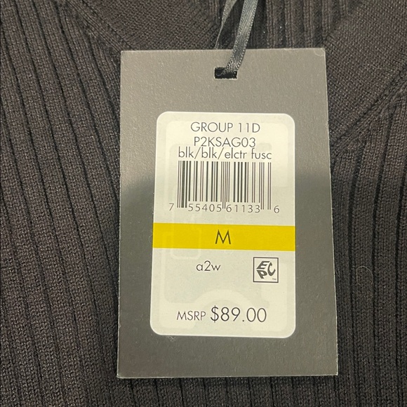 NWT DKNY Black Top with Sheer Pink Sleeves - Picture 6 of 7